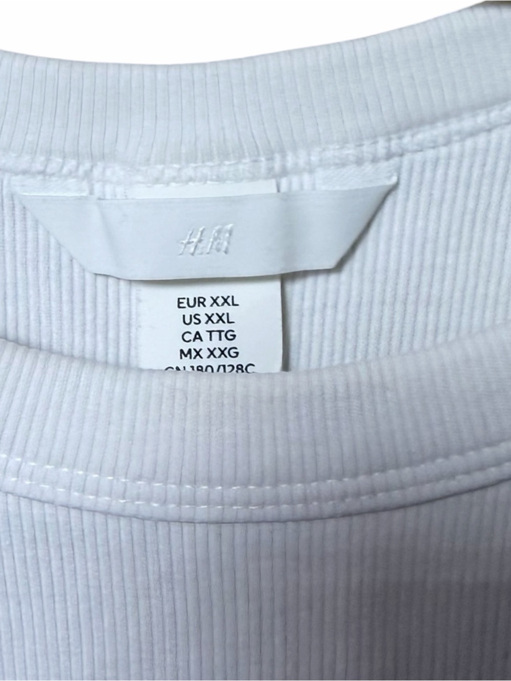 H&M White Ribbed Tank XXL - Picture 3 of 3